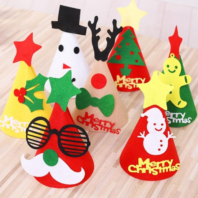 Cellcacn 5 Pcs Christmas Dog Hats Cute Cats Party Hats Pet Set Dogs Santa Hats Puppies Kittens Grooming Accessories Costumes. (Small Christmas B) - Image 4